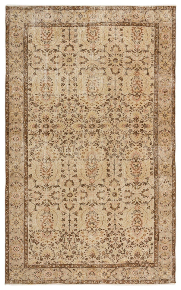 Bej Anadolu Geometrik Klasik Yün Halı 161x268 - Özel Seri