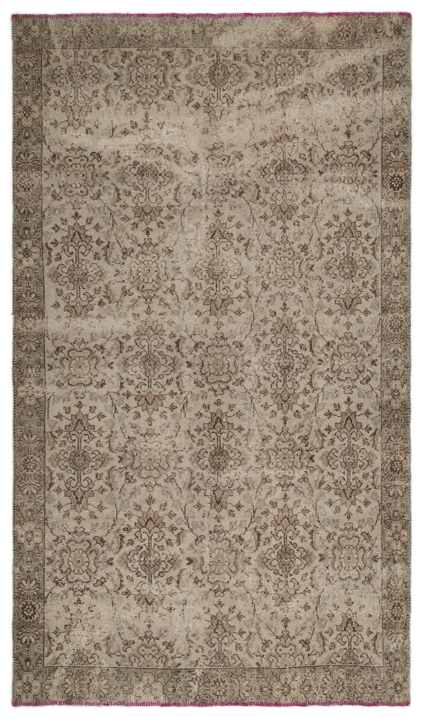 Atina Gri Eskitme Yün El Dokuma Halısı 170 x 295 Apex Unique