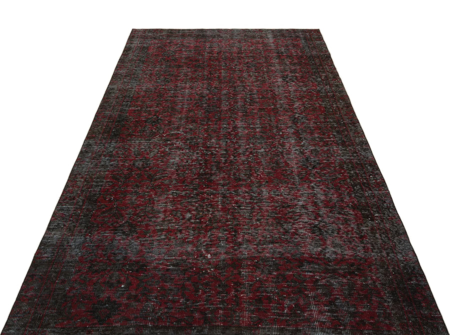 Kırmızı Anadolu Eskitme Geometrik Yün Halı 148x277 - Özel Seri