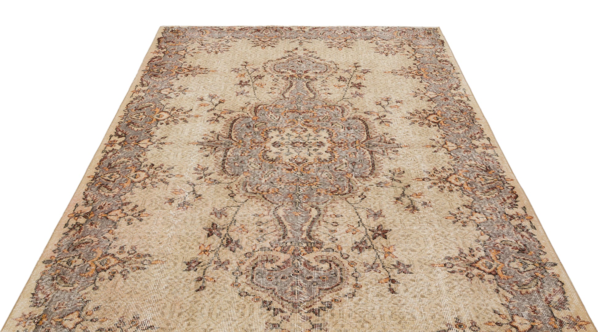 Atina Bej Eskitme Yün El Dokuma Halısı 182 x 278 Apex Unique