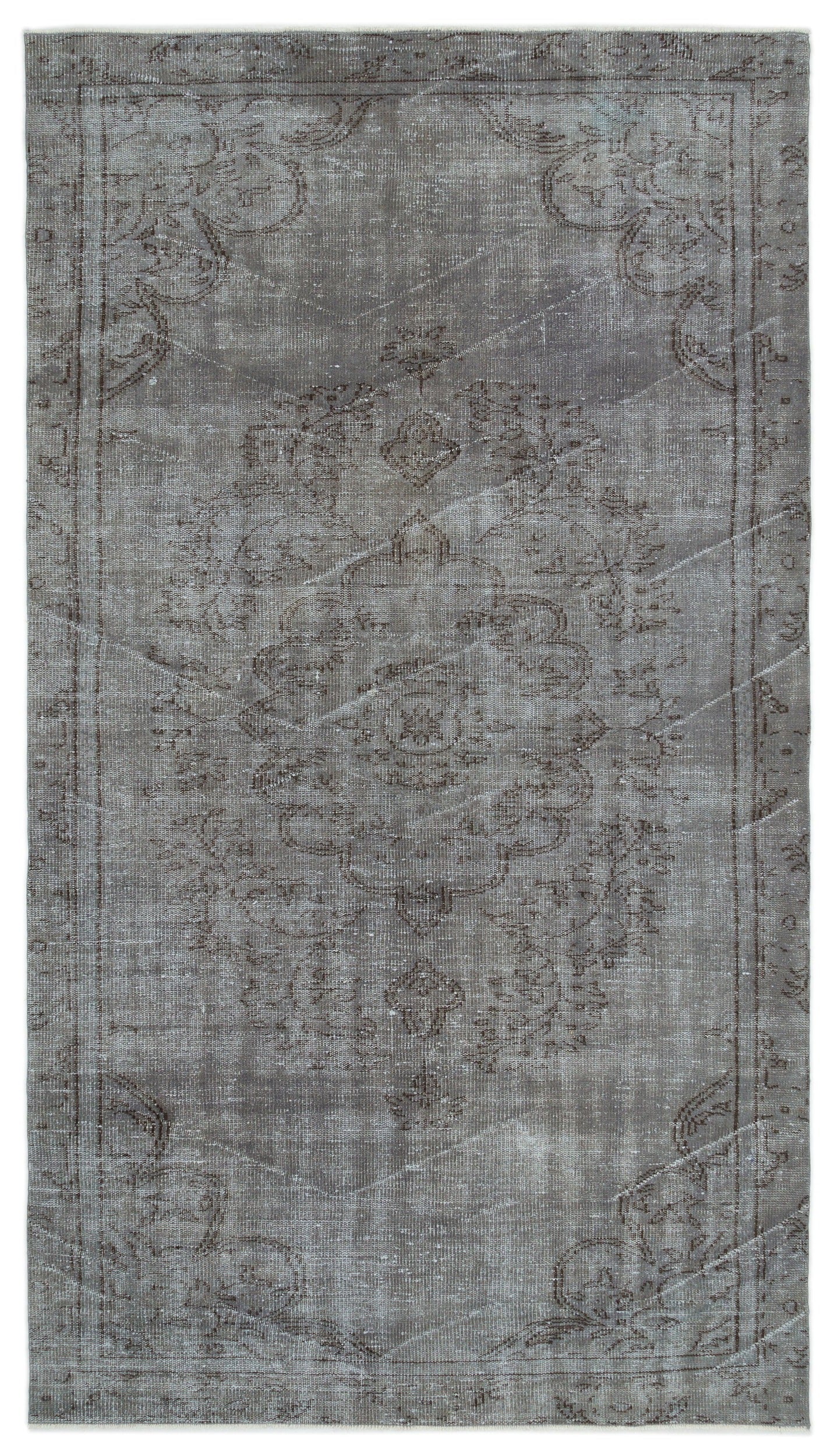 Atina Gri Eskitme Yün El Dokuma Halısı 164 x 295 Apex Unique