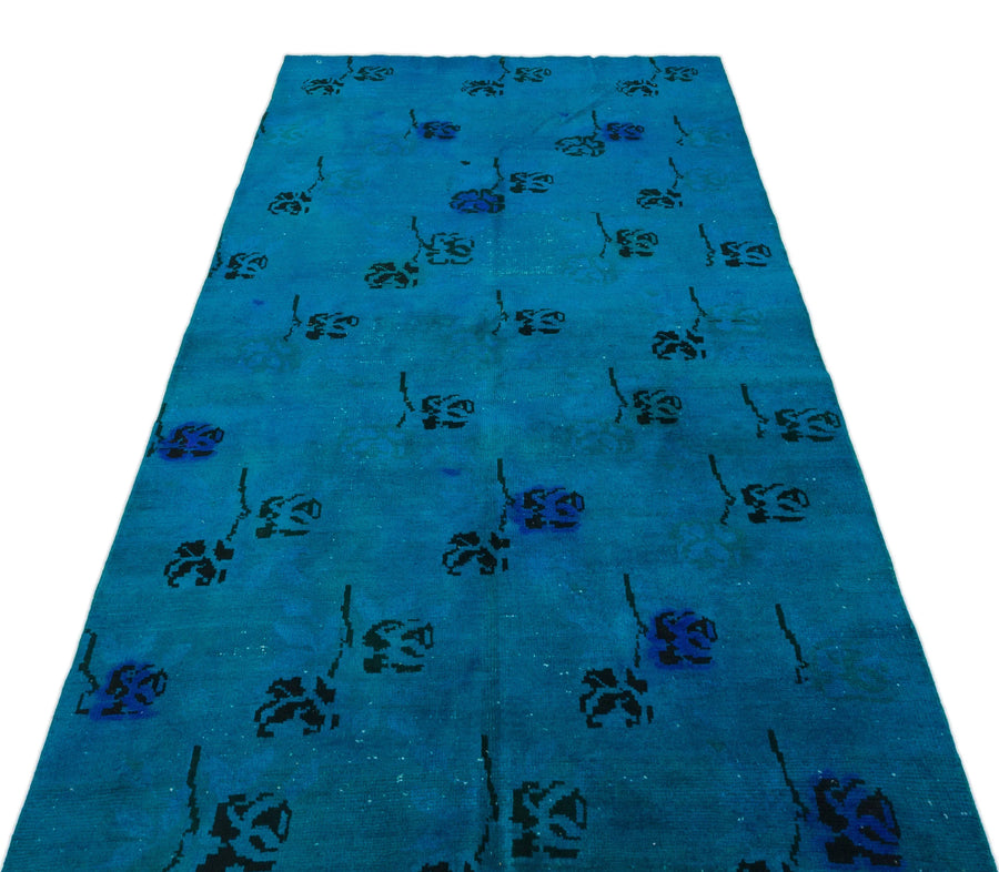 Lacivert Mavi Bohem Modern Yün Halı 120x262