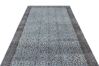 Blue Floral Hand-Knotted Turkish Rug with Non-Slip Back 168x288 cm