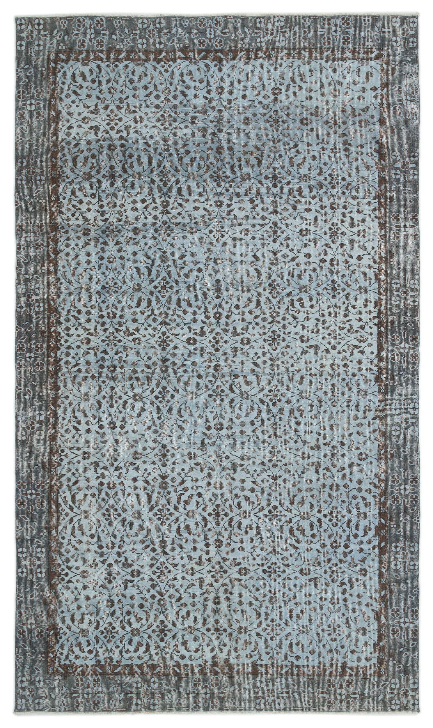 Atina Mavi Eskitme Yün El Dokuma Halısı 168 x 288 Apex Unique