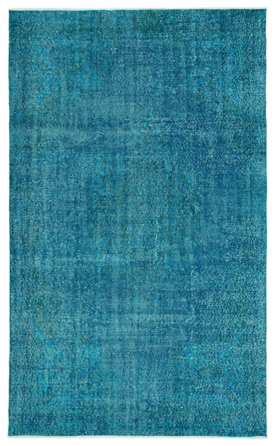 Turquoise & Blue Abstract Hand-Knotted Wool Rug 156x260 cm (5'1" x 8'6") – in the hallway