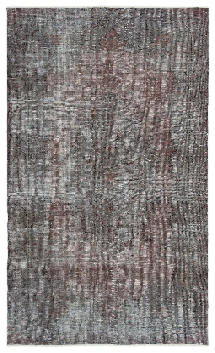 Grey Abstract Non-Slip Hand-Knotted Wool Rug 164x275 cm (5'5" x 9') – in the hallway