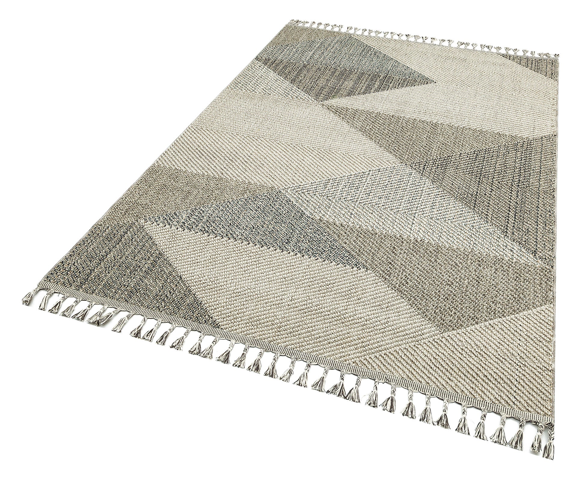 Rho Gri Geometrik Hav Toz Vermez Hasır Dokuma Modern Makine Halısı Eko