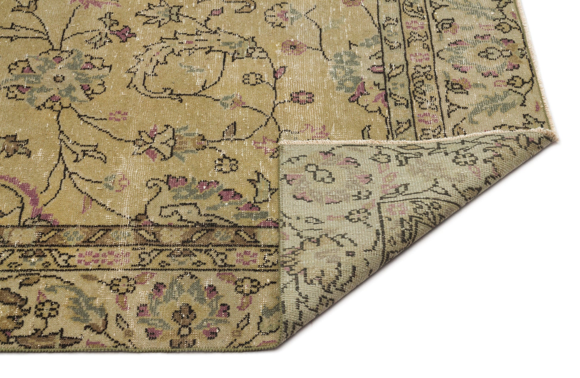 Atina Bej Eskitme Yün El Dokuma Halısı 183 x 275 Apex Unique