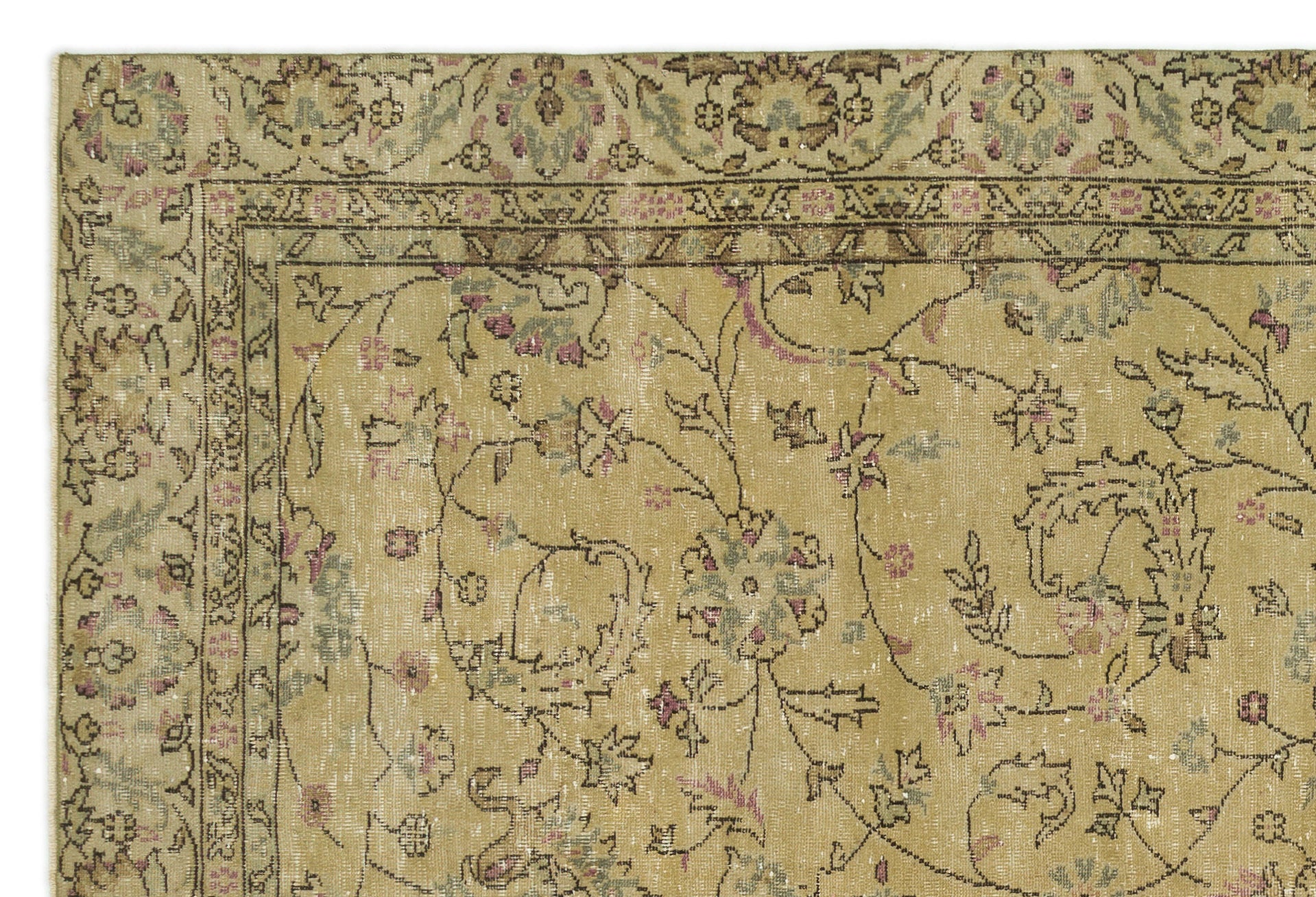 Atina Bej Eskitme Yün El Dokuma Halısı 183 x 275 Apex Unique