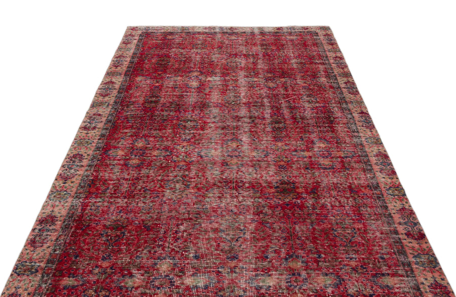 Kırmızı Anadolu Bohem Eskitme Yün Halı 163x284 - Özel Seri