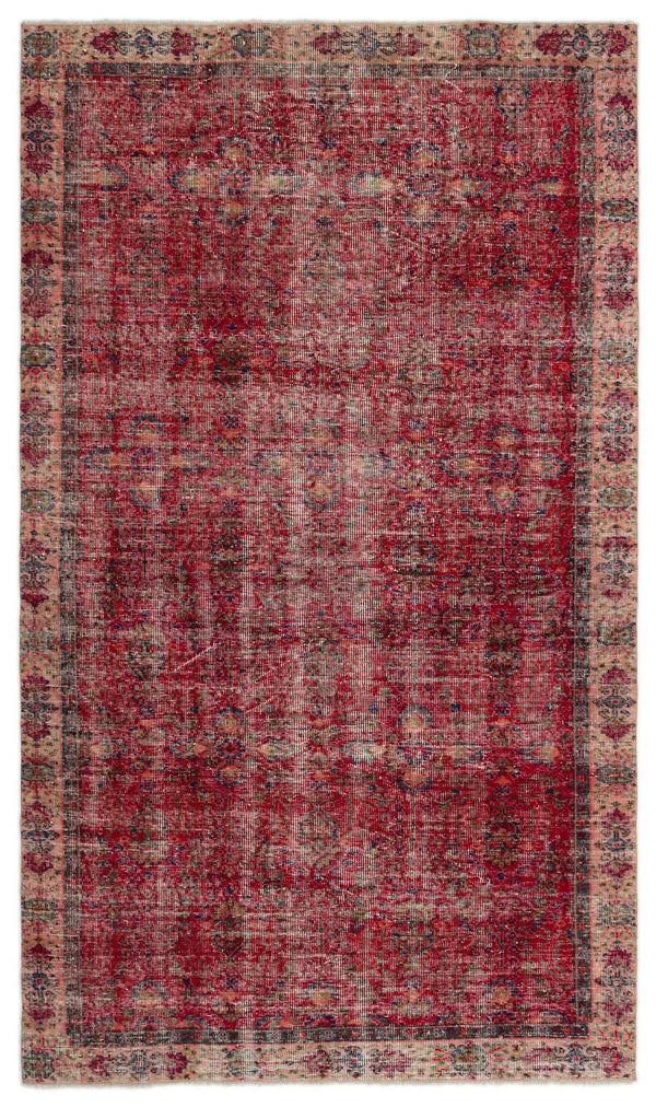 Kırmızı Anadolu Bohem Eskitme Yün Halı 163x284 - Özel Seri