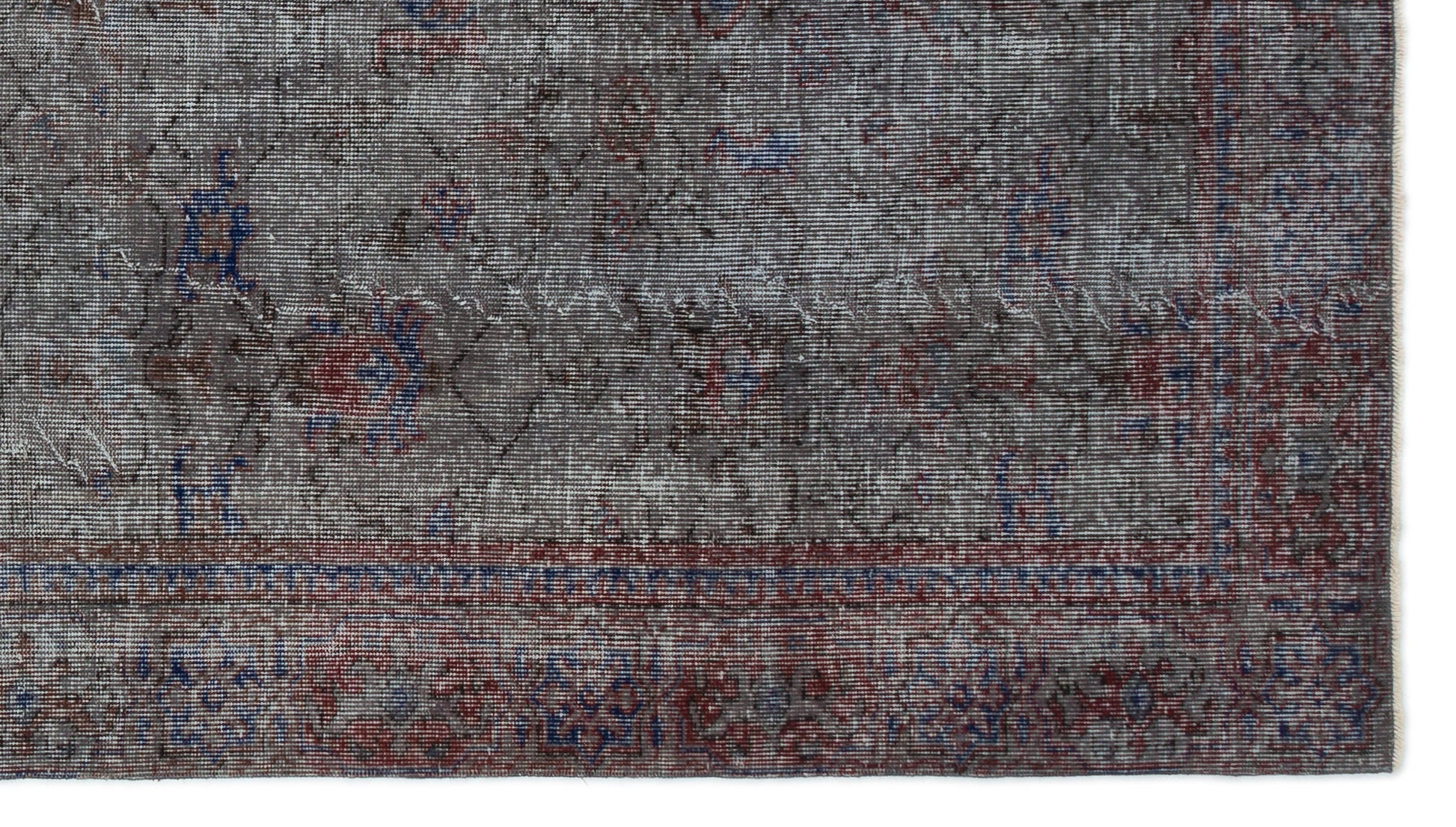 Atina Gri Eskitme Yün El Dokuma Halısı 160 x 288 Apex Unique