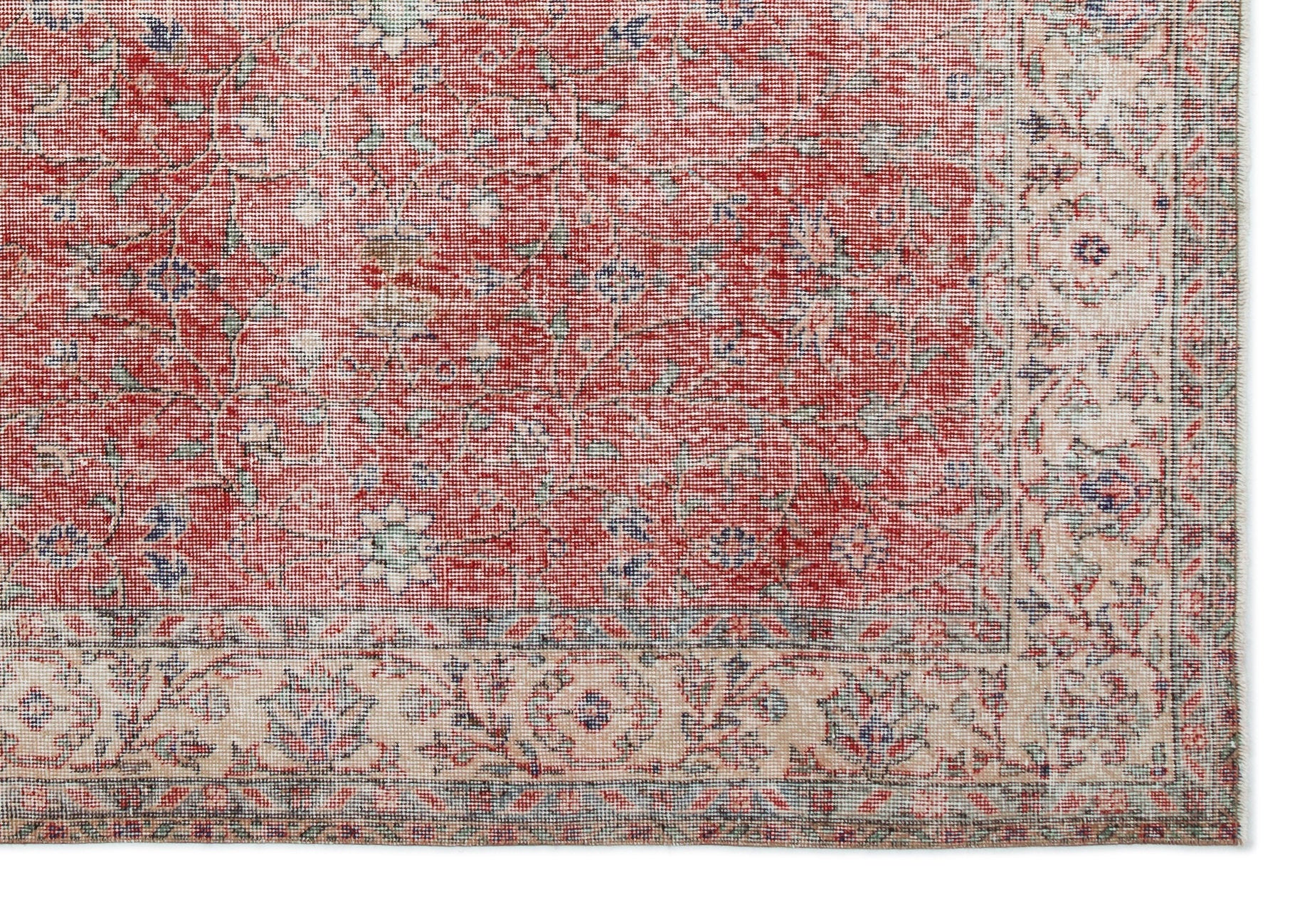 Atina Bej Eskitme Yün El Dokuma Halısı 182 x 260 Apex Unique