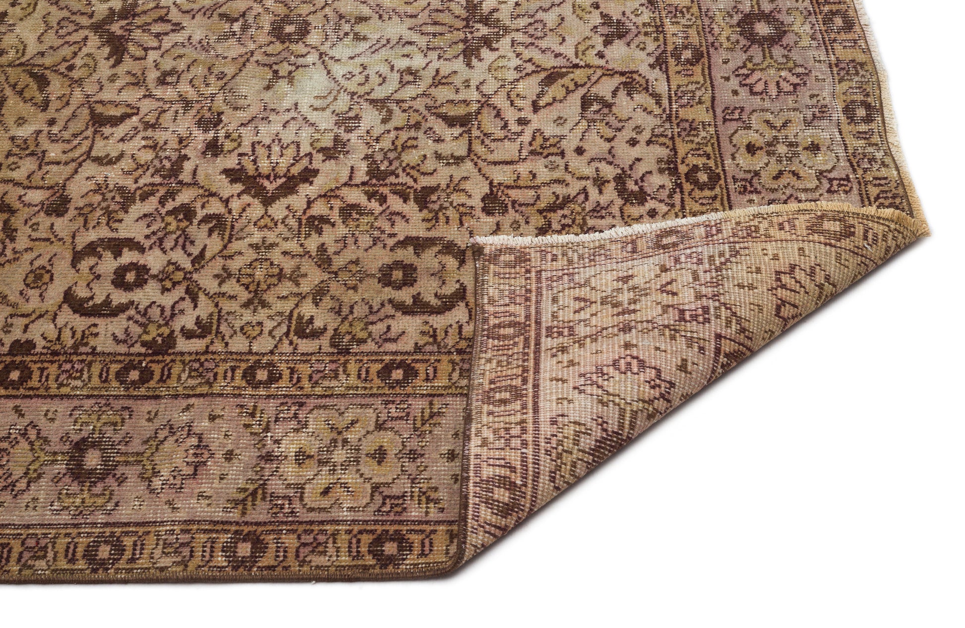 Atina Kahverengi Eskitme Yün El Dokuma Halısı 156 x 264 Apex Unique