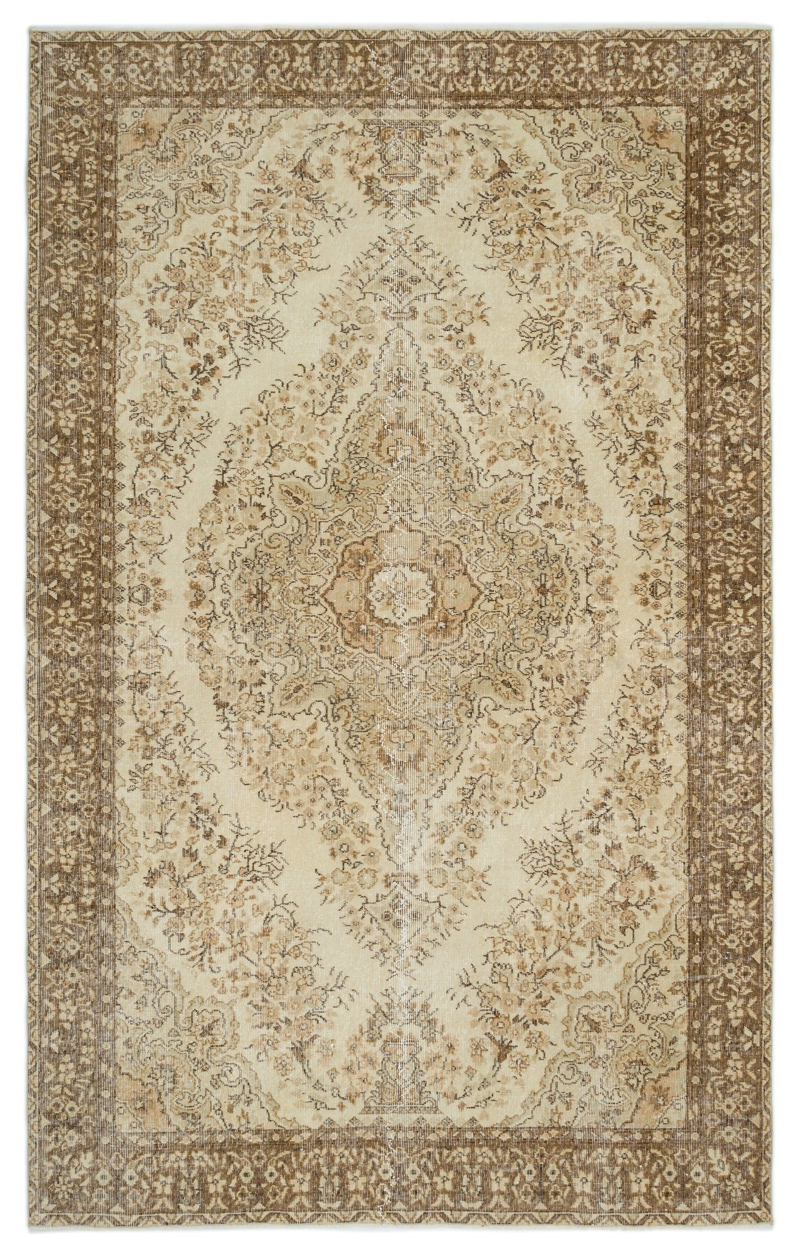 Atina Bej Eskitme Yün El Dokuma Halısı 202 x 320 Apex Unique