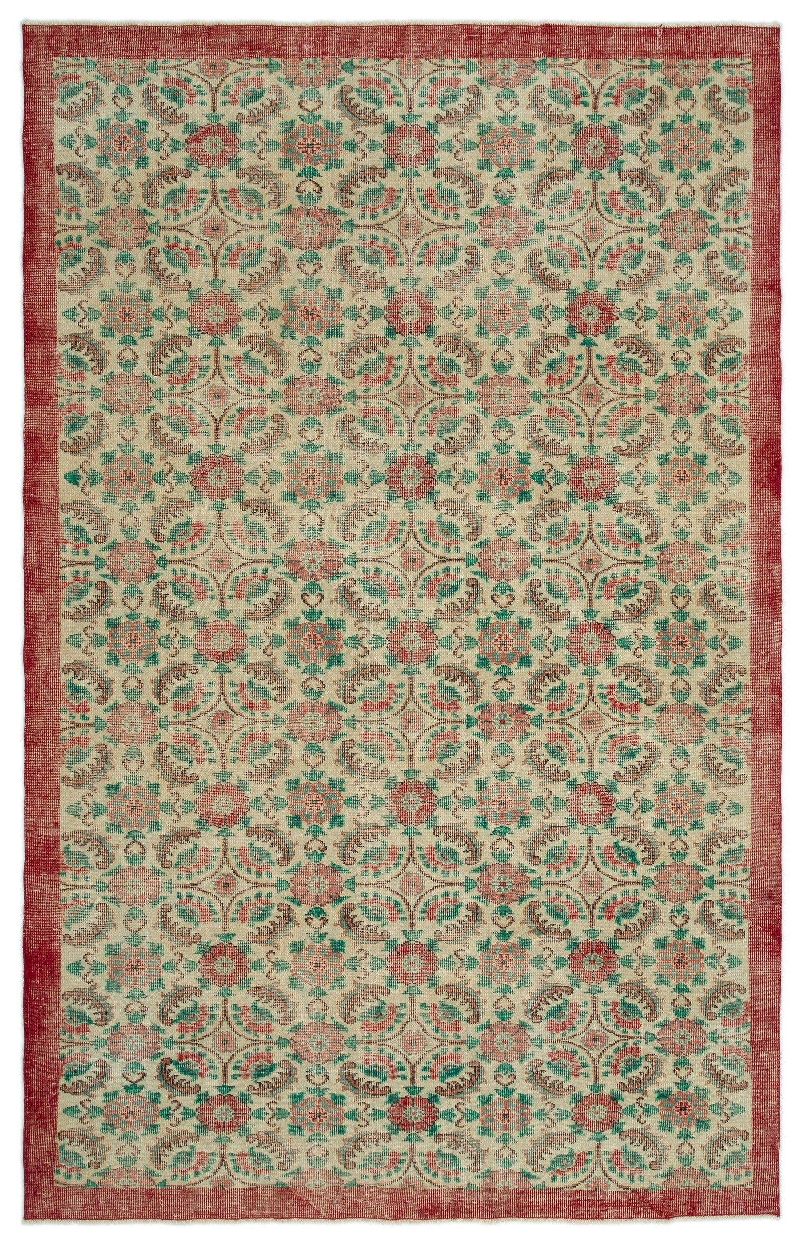 Atina Bej Eskitme Yün El Dokuma Halısı 193 x 301 Apex Unique