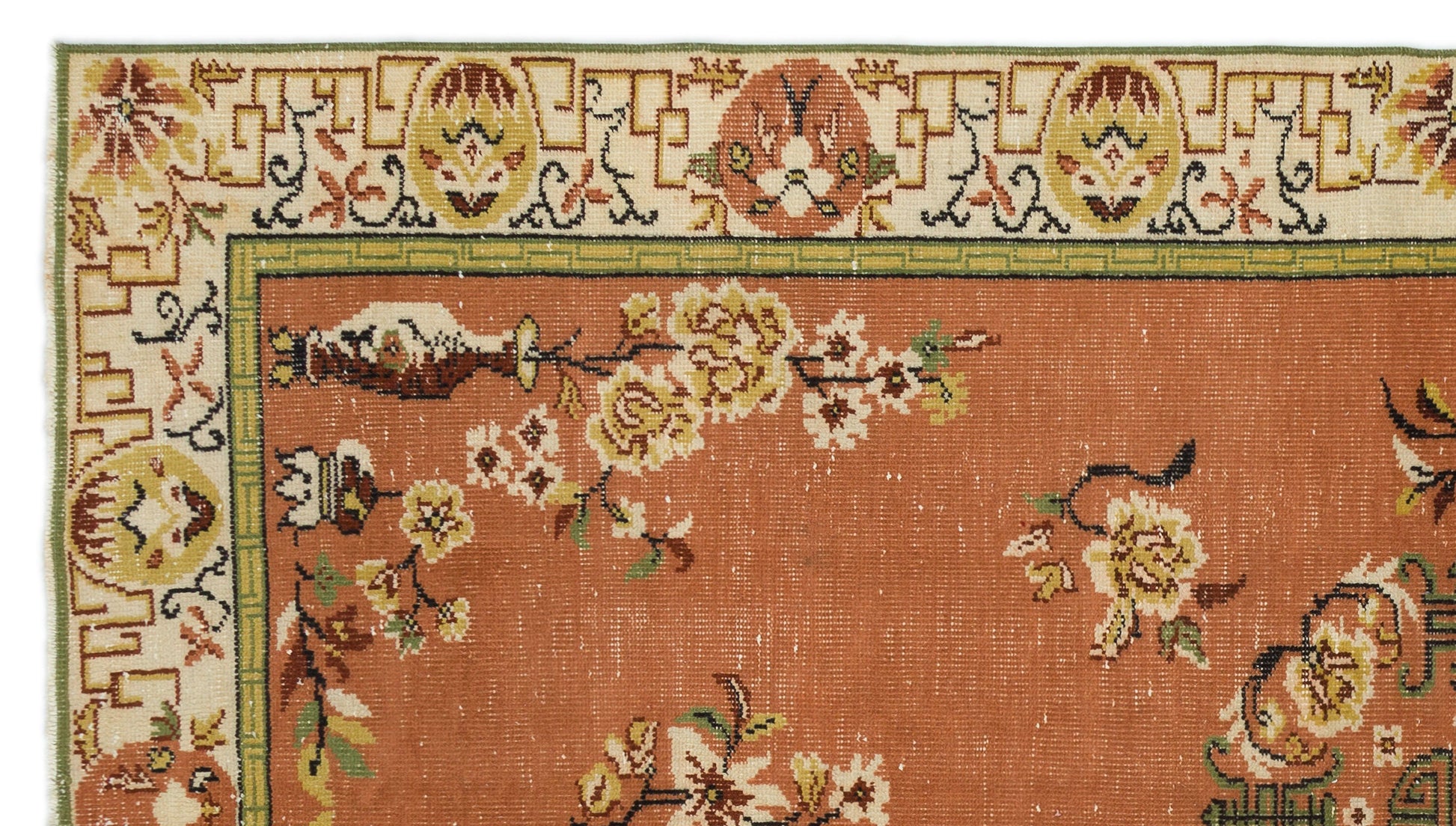 Atina Krem Eskitme Yün El Dokuma Halısı 176 x 308 Apex Unique