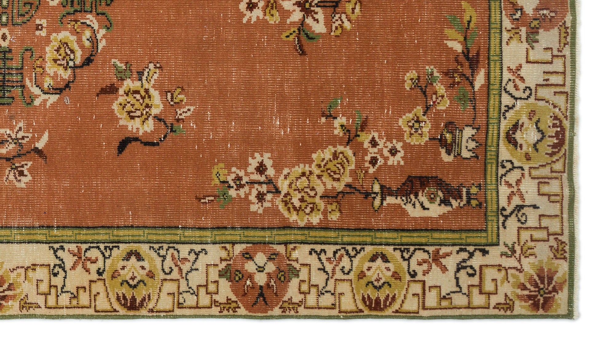 Atina Krem Eskitme Yün El Dokuma Halısı 176 x 308 Apex Unique