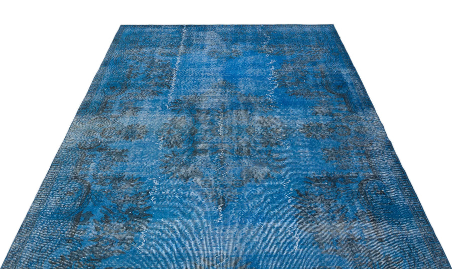 Mavi Anadolu Modern Çiçekli Yün Halı 163x256 - Özel Seri