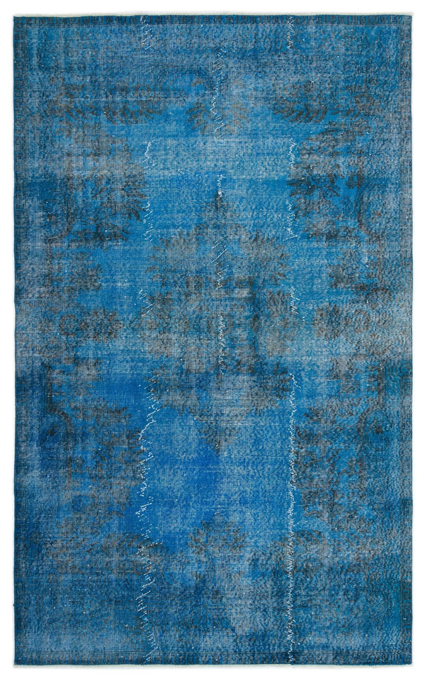 Mavi Anadolu Modern Çiçekli Yün Halı 163x256 - Özel Seri