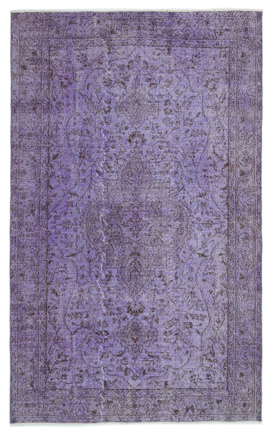 Grey and Purple Medallion Turkish Rug, Hand-Knotted 166x266 cm (5'5" x 8'9") – in the hallway