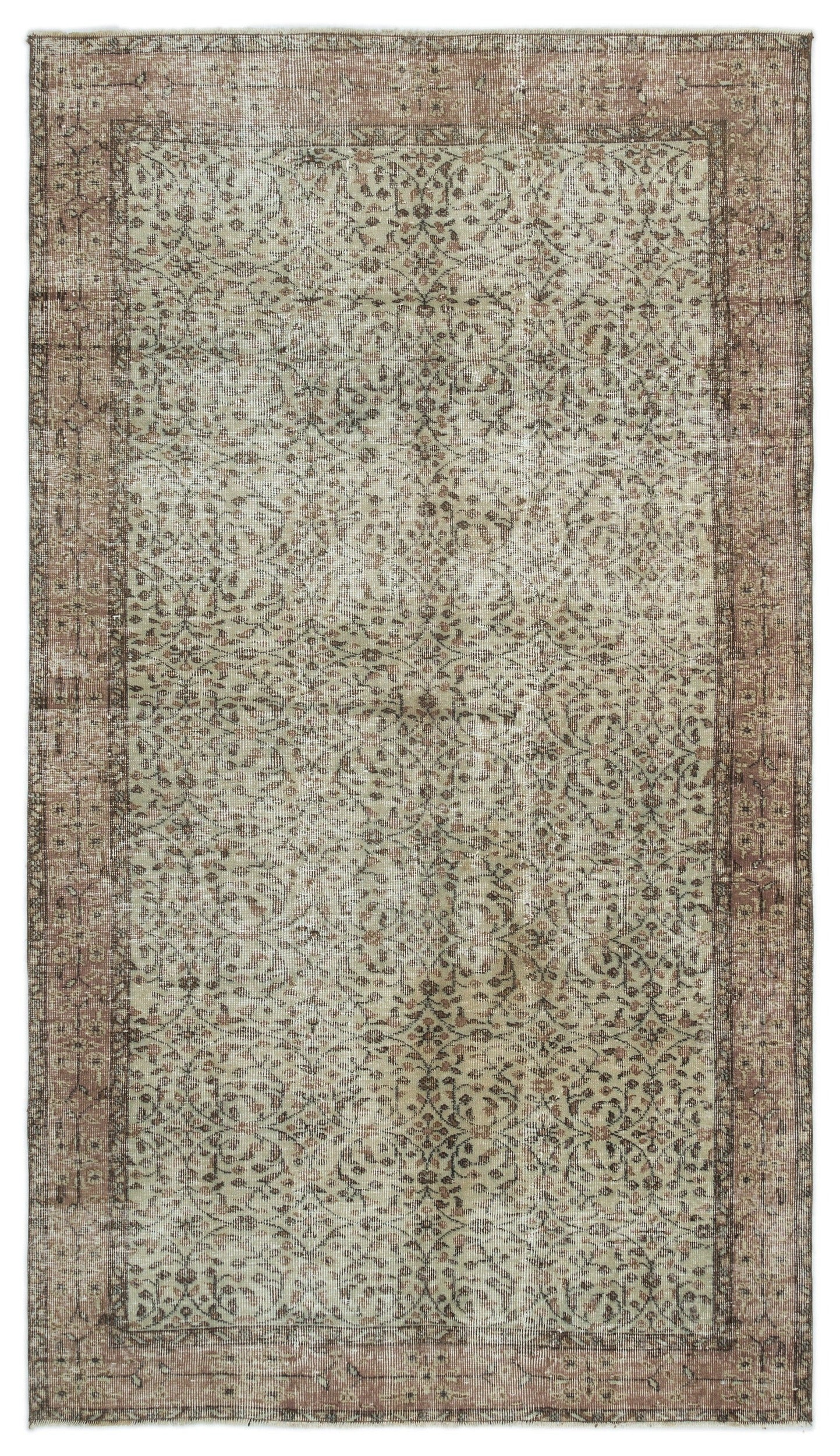 Atina Kahverengi Eskitme Yün El Dokuma Halısı 152 x 270 Apex Unique