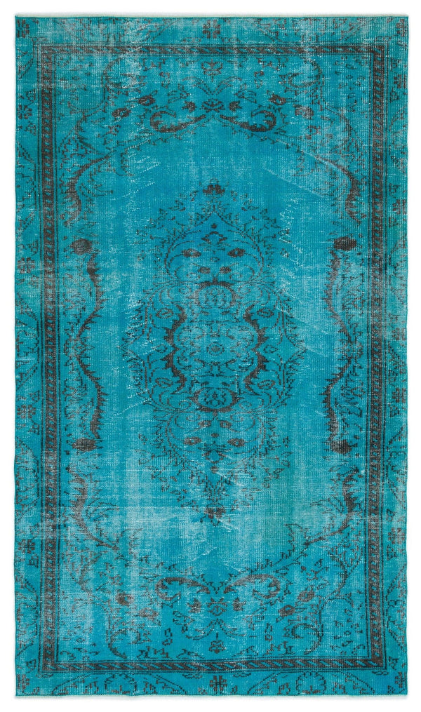 Antrasit Beyaz Eskitme Madalyonlu Yün Halı 147x250