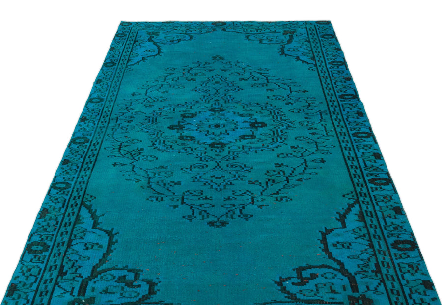 Lacivert Mavi Bohem Geometrik Yün Halı 135x224