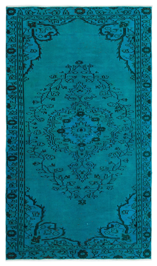 Lacivert Mavi Bohem Geometrik Yün Halı 135x224