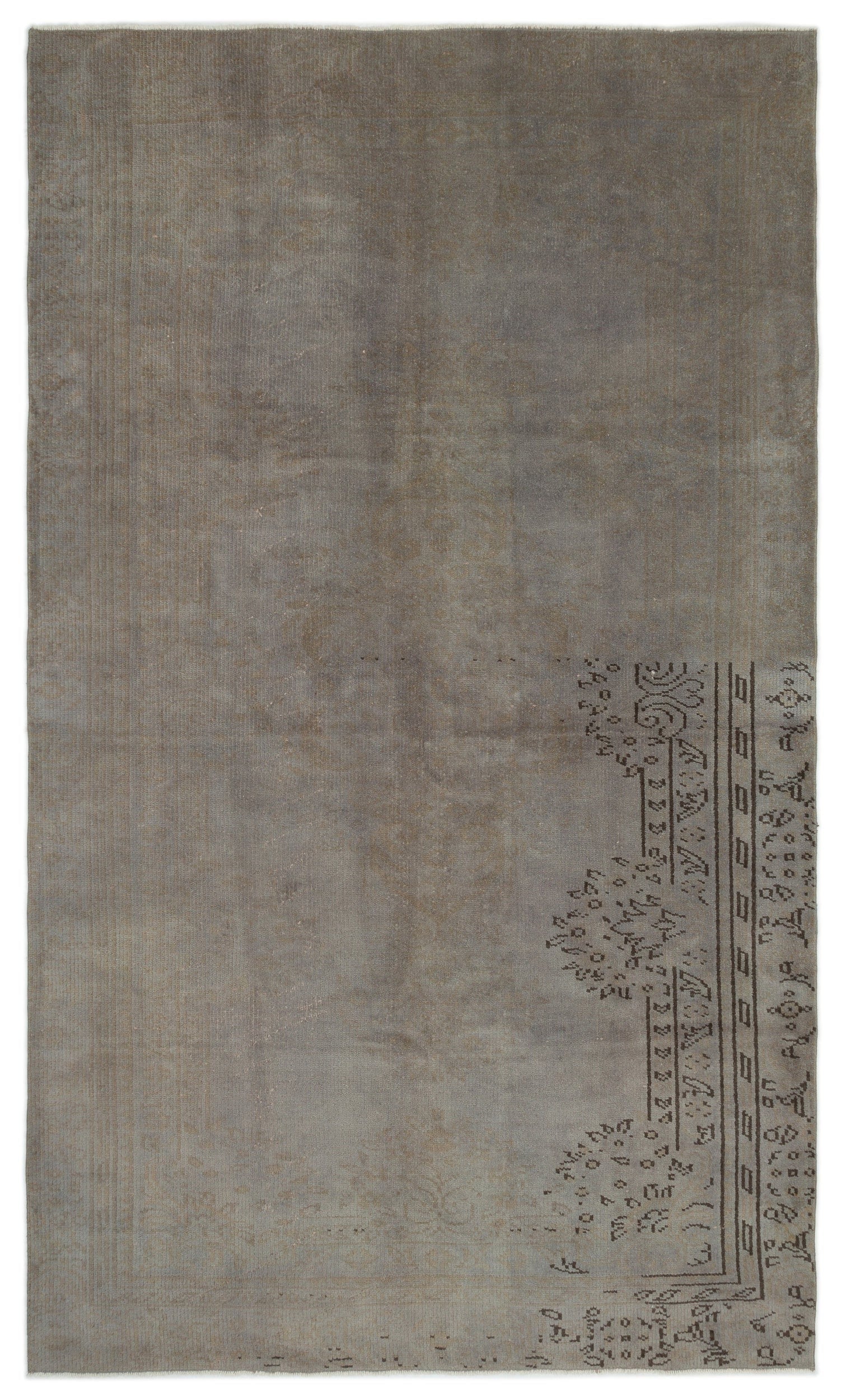 Atina Gri Eskitme Yün El Dokuma Halısı 170 x 290 Apex Unique