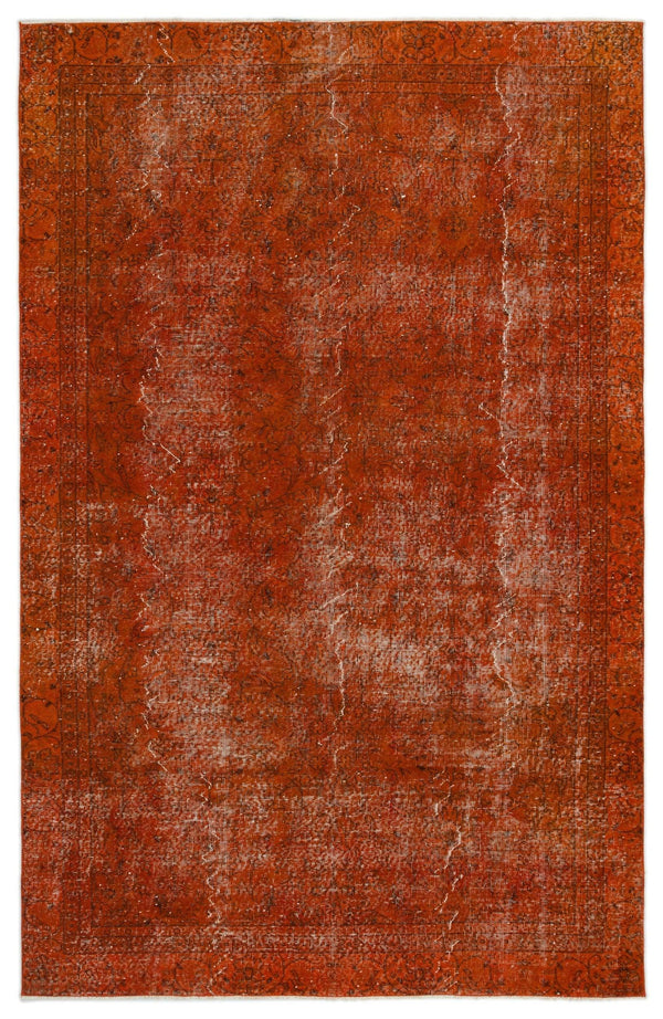 Turuncu Bohem Eskitme Yün Halı 182x290