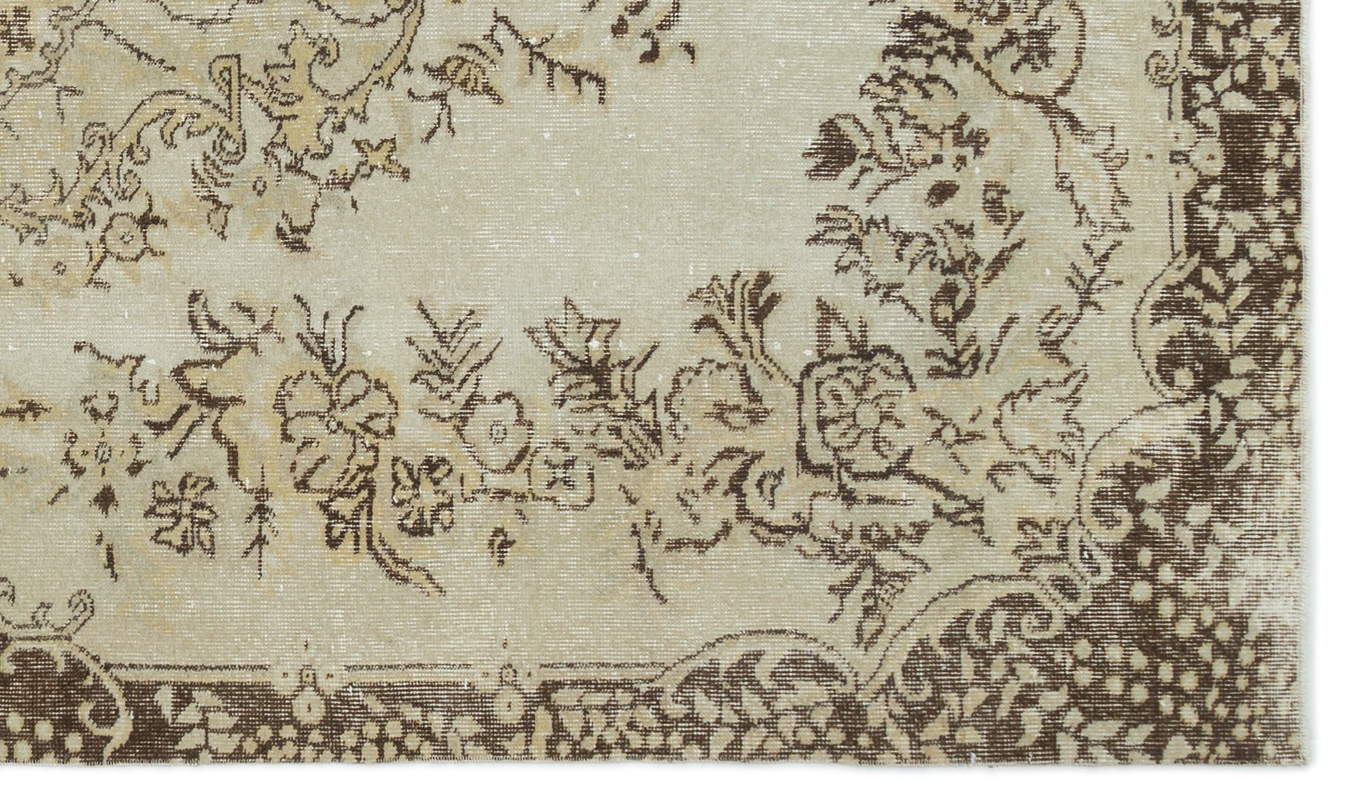 Atina 19955 Bej Eskitme Yün El Dokuma Halısı 168 x 285 Apex Unique