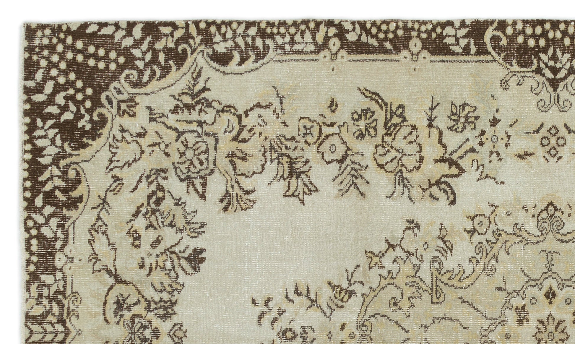 Atina 19955 Bej Eskitme Yün El Dokuma Halısı 168 x 285 Apex Unique