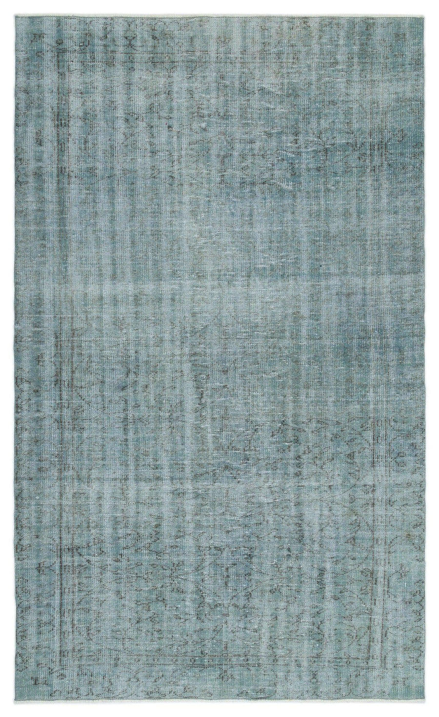 Blue and Grey Abstract Hand-Knotted Wool Rug 170x282 cm (5'7" x 9'3") – in the hallway
