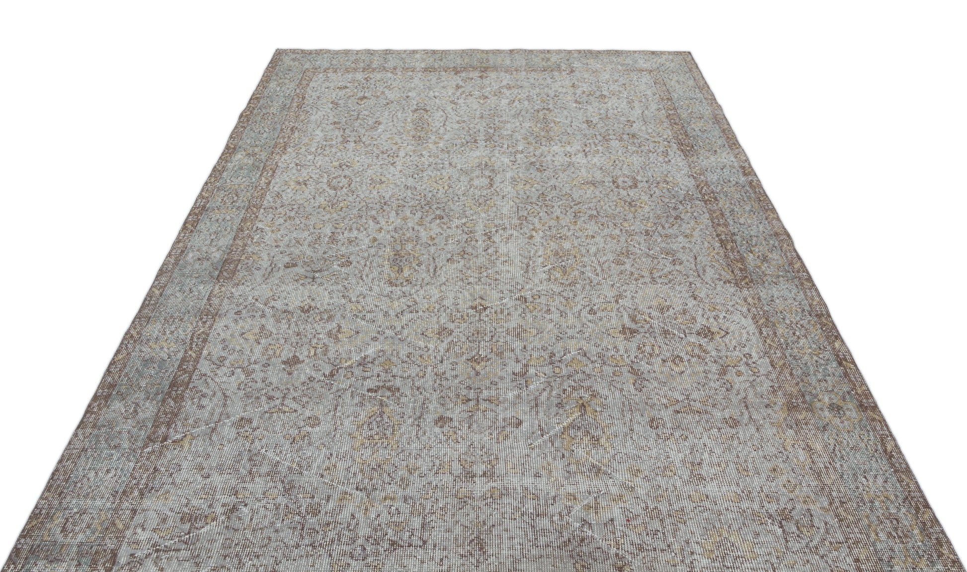 Atina Gri Eskitme Yün El Dokuma Halısı 186 x 290 Apex Unique