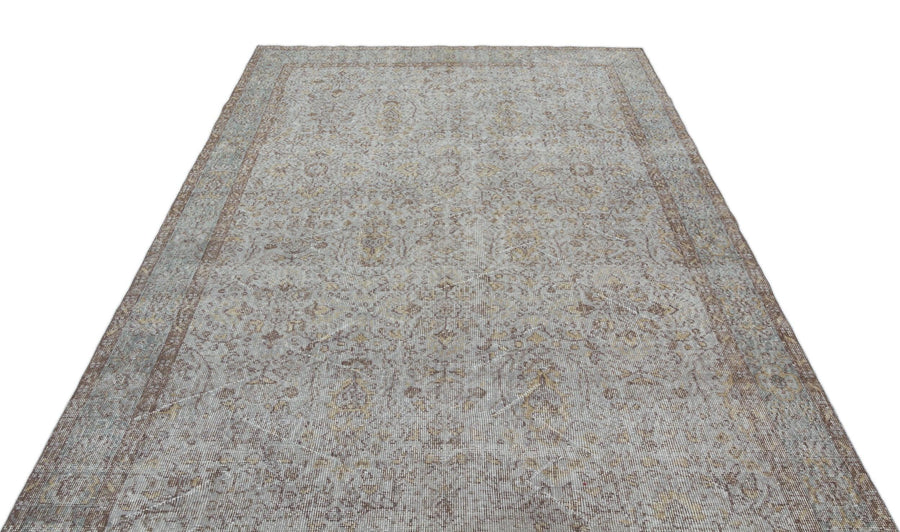 Gri Anadolu Eskitme Klasik Yün Halı 186x290 - Özel Seri
