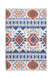 Nijmegen Mavi Pamuk ve Şönil Dijital Baskı Halı Pia Monte