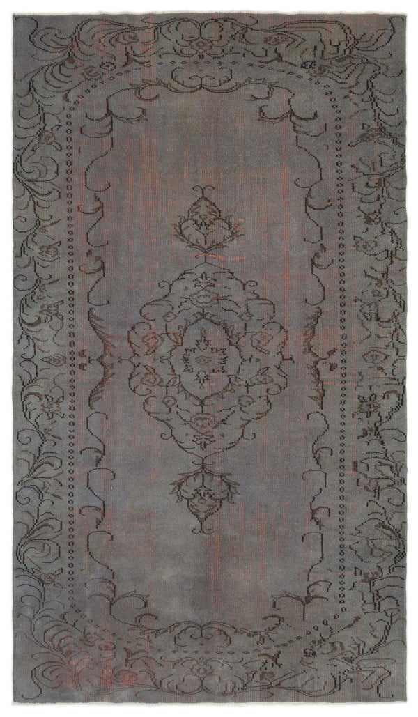 Gri Anadolu Bohem Madalyonlu Yün Halı 177x307 - Özel Seri