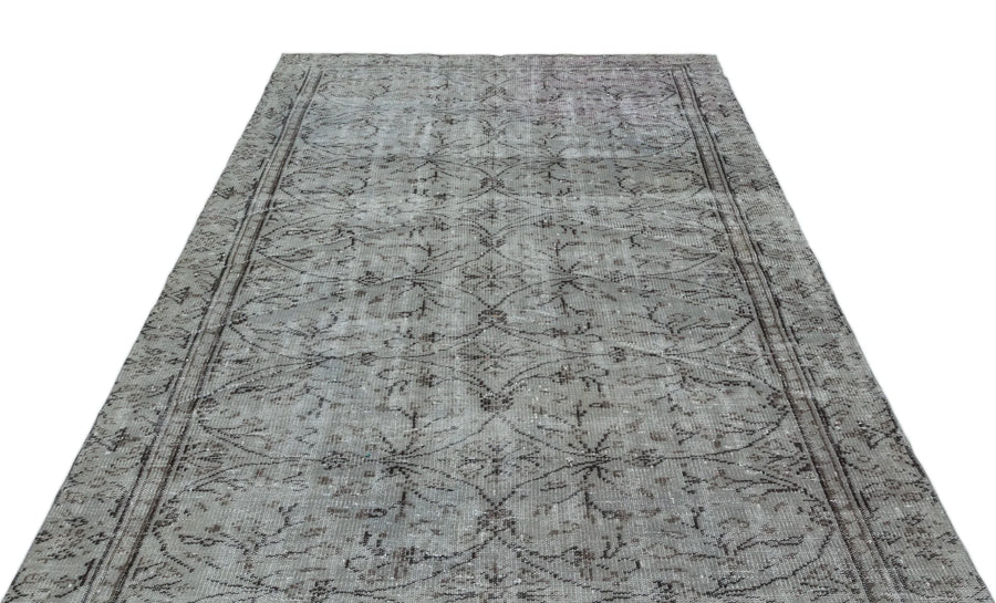 Antrasit Bej Anadolu Geometrik Çiçekli Yün Halı 171x278 - Özel Seri
