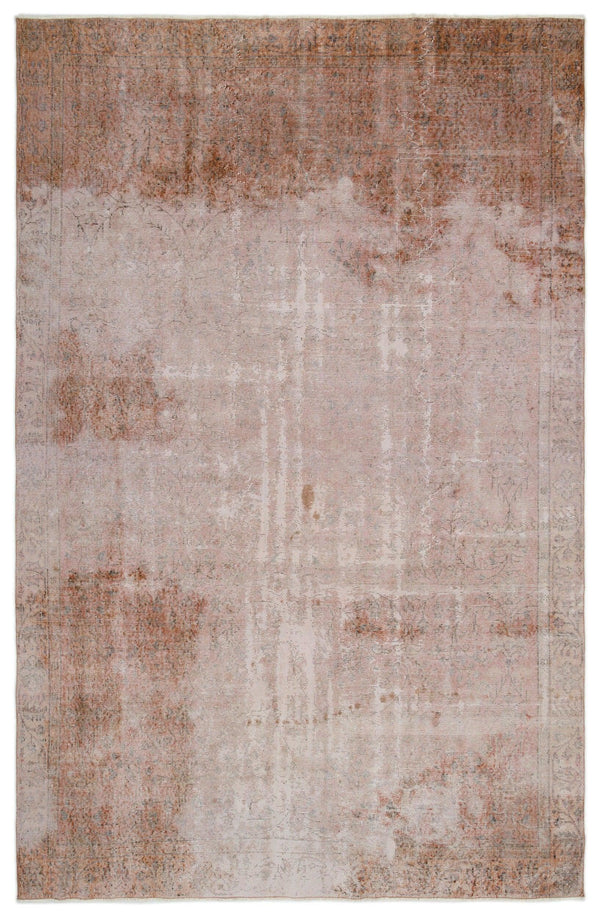 Antrasit Bej Anadolu Eskitme Madalyonlu Yün Halı 197x307 - Özel Seri