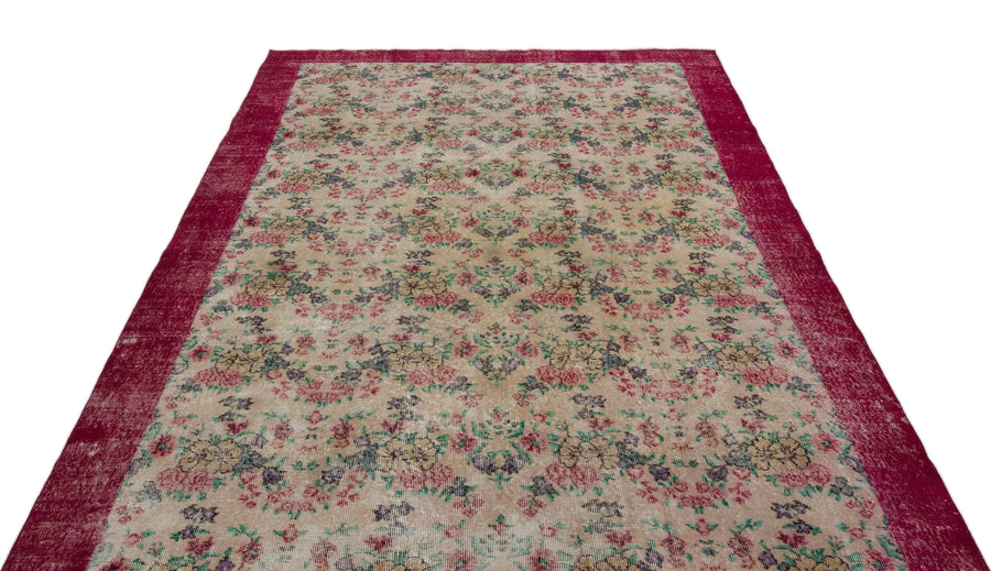 Krem Anadolu Bohem Eskitme Yün Halı 190x297 - Özel Seri