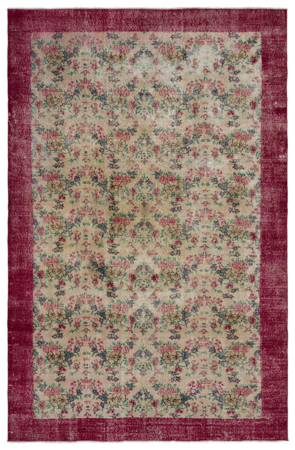 Krem Anadolu Bohem Eskitme Yün Halı 190x297 - Özel Seri