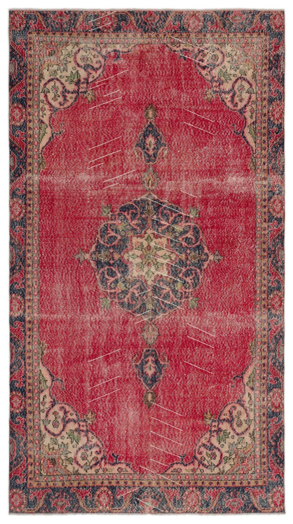 Kırmızı Anadolu Klasik Madalyonlu Yün Halı 167x304 - Özel Seri