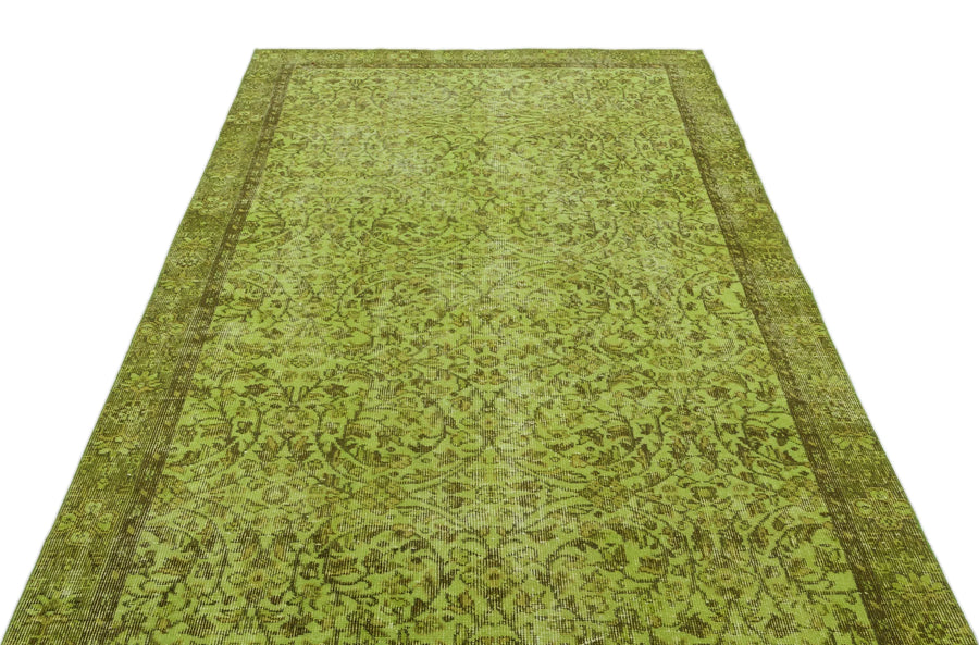 Yeşil Bohem Eskitme Yün Halı 155x274