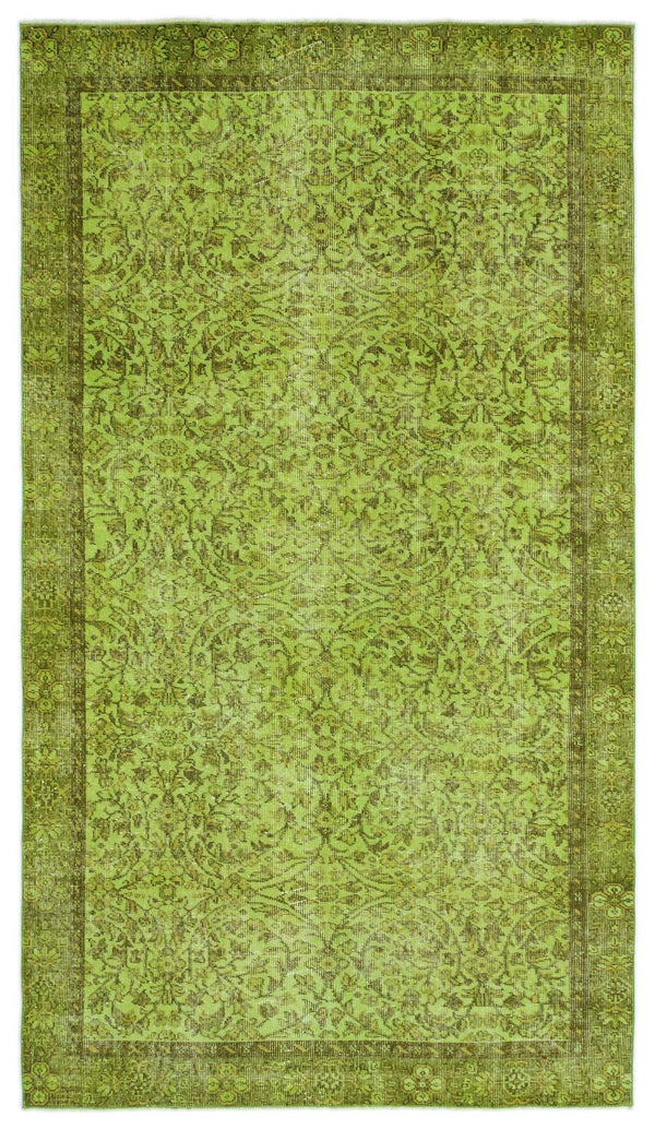 Yeşil Bohem Eskitme Yün Halı 155x274