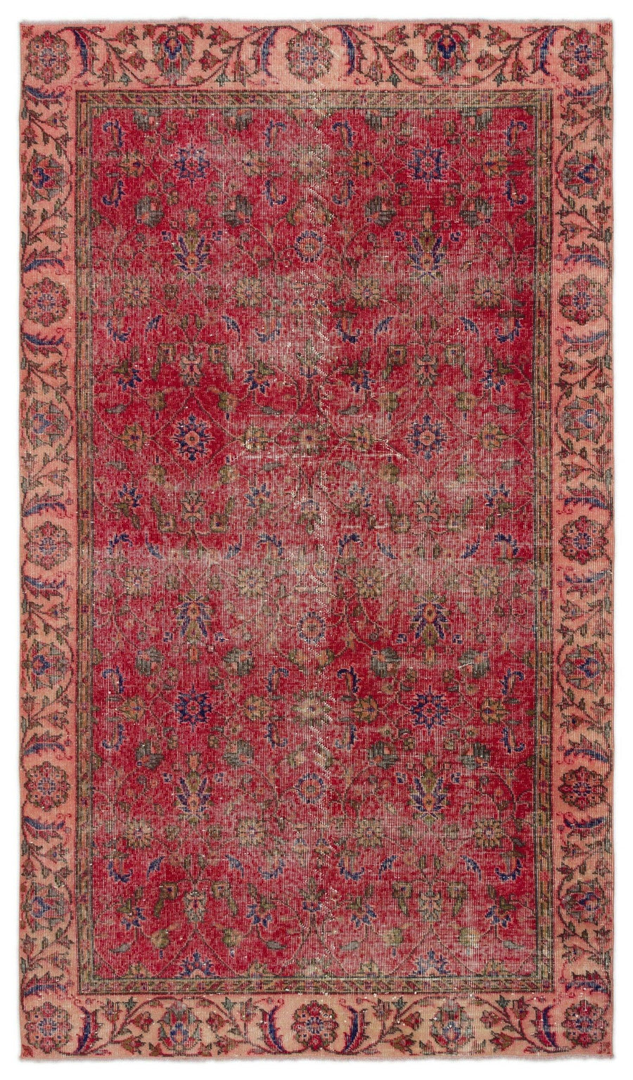 Çiçek Desenli Kırmızı El Dokuma Halı 155x270 cm 20141 – Oturma odası kullanımı