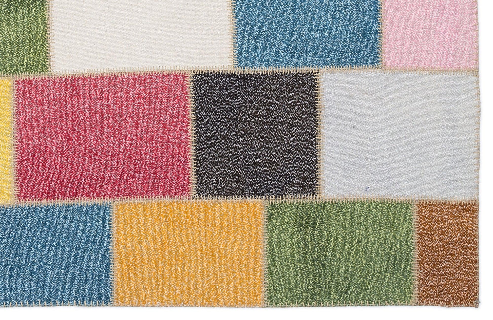Bej Geometrik Modern Yün Halı 160x230