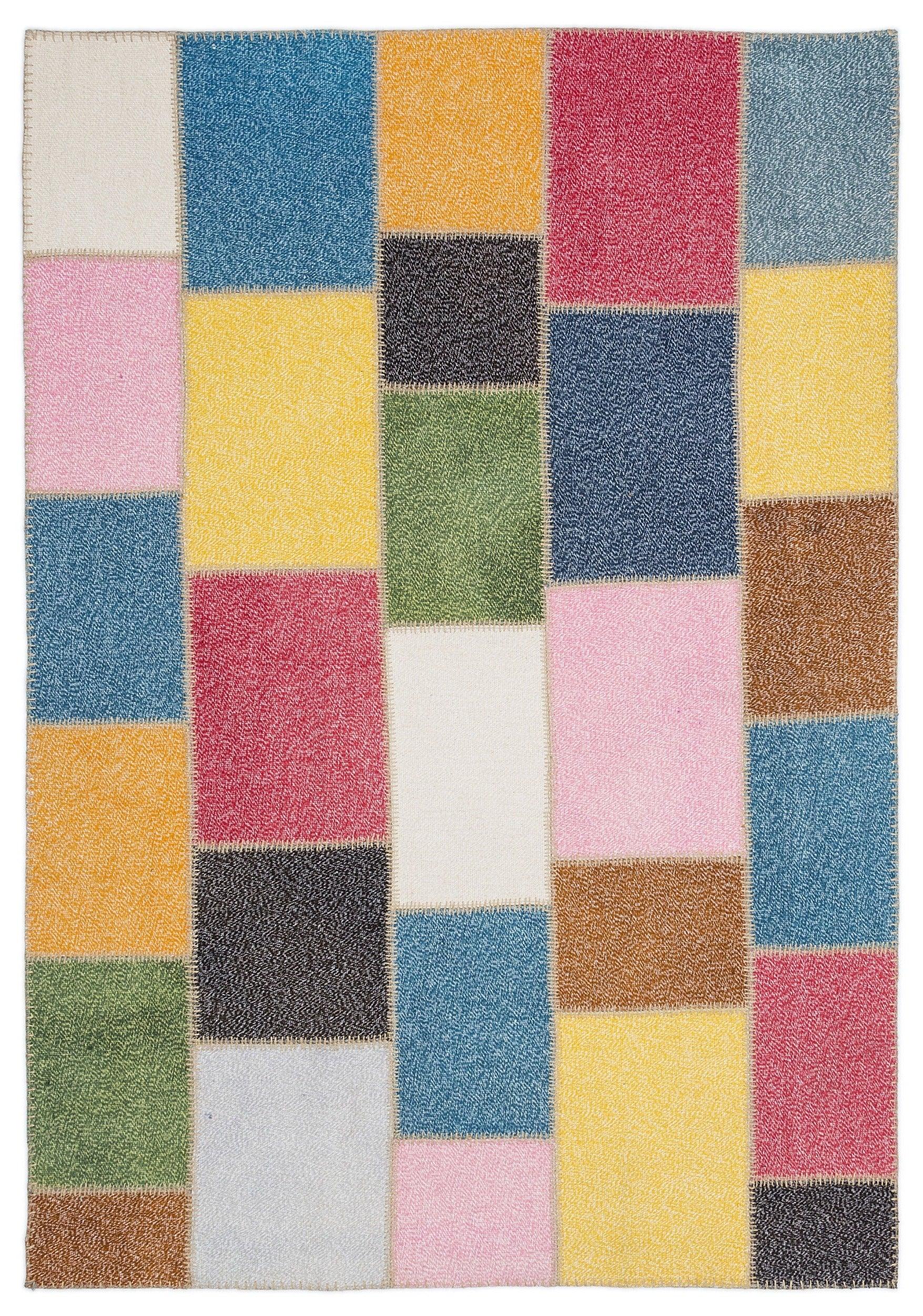 Bej Geometrik Modern Yün Halı 160x230