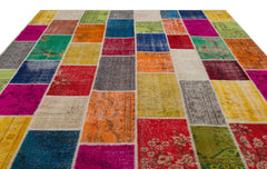 Iskece Bej Patchwork Yün El Dokuma Halısı 306 x 366 Apex Unique