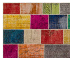 Iskece Bej Patchwork Yün El Dokuma Halısı 306 x 366 Apex Unique